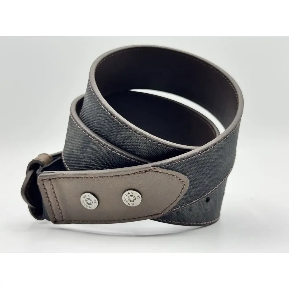 Men’s Mossy Oak Medium 34-36 Green Black Leather Camo Canvas Belt